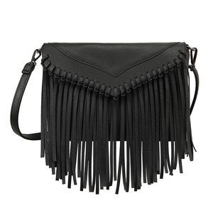 Pu Leather Hobo Fringe Crossbody Tassel Purse Vintage Small Handbag >:)